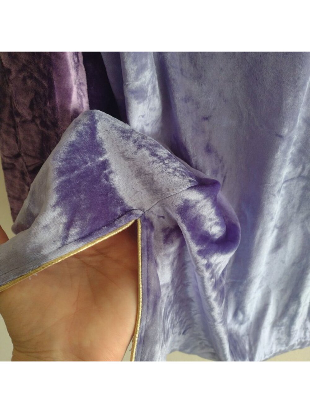 Vtg 90s Whimsygoth Velvet Tunic S/M Bill Tice Saks Purple Glam Top - Picture 6 of 10